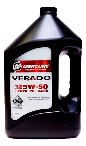 Óleo Lubrificante Mercury Verado 25w50 4 Litros Kit C/02