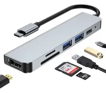 Comprar Hub Adaptador Usb Tipo C 6 En 1 Para Mac Macbook Windows