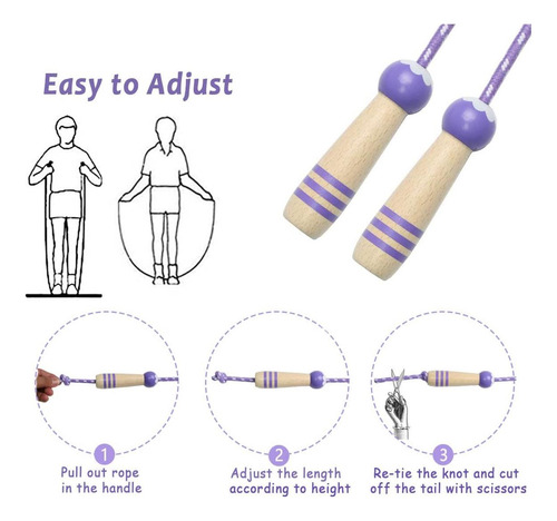 Cuerdas Infantiles, 2 Pack Ajustables Con Mango