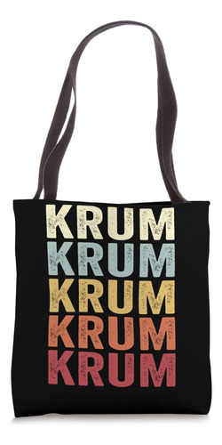 Krum Texas Krum Tx Texto Retro Vintage Bolsa De Tela