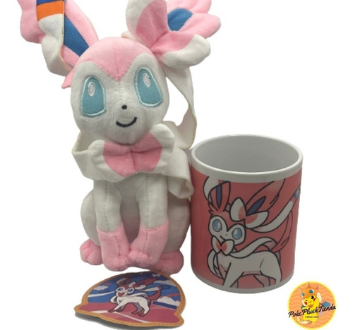 Sylveon Peluche Pokémon Promoción Incluye Tazón Y Stickers