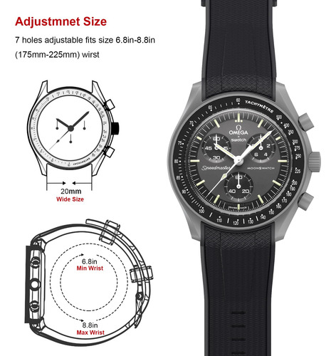 Watch Band Stanchev Soft Silicone 20mm For Omega X Swatch