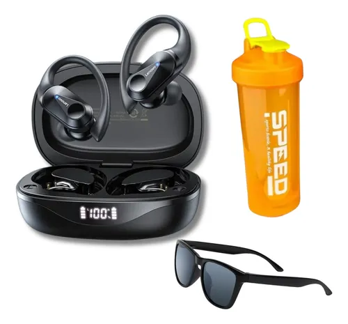 comprar Audífono Lenovo Lp75 Deportivos + Shaker + Lente De Sol Color Negro