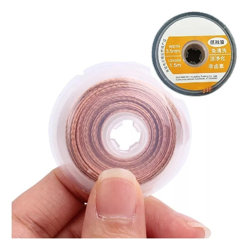 Hilo Trenzado Limpia Estaño Alambre De Cobre 3.5mm X 1.5m