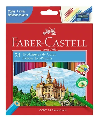 Set 24 Lápices De Colore Faber Castell Ecolápices Hexagonale