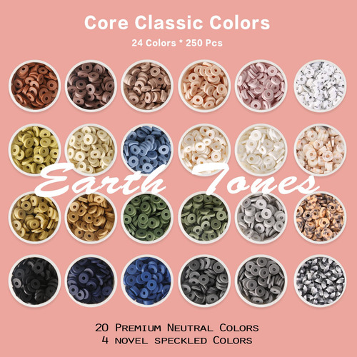 Cuentas De Arcilla Polimerica 7200 Piezas Colores Neutros