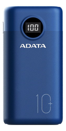 Adata P10000qcd Power Bank 10000mah Multi Carga Rápida, Azul