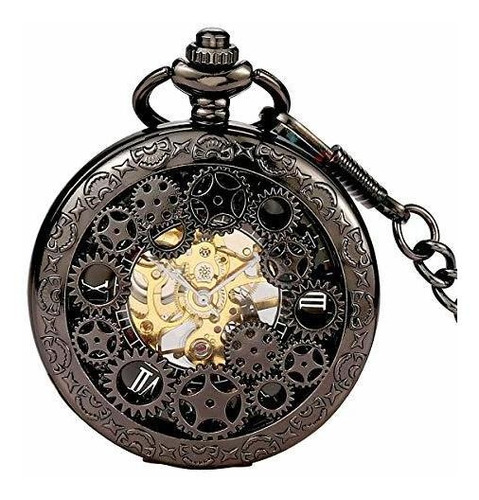 Boshiya - Reloj De Bolsillo Para Hombre, Diseño De Esqueleto
