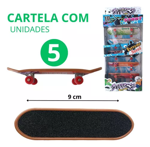 Kit 5 Skate De Dedo Infantil Profissional Mini Fingerboard Metal