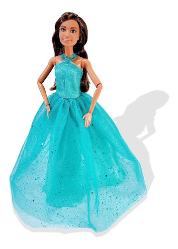 Vestido De Gala Azul Para Barbie - Ropa Para Muñecas