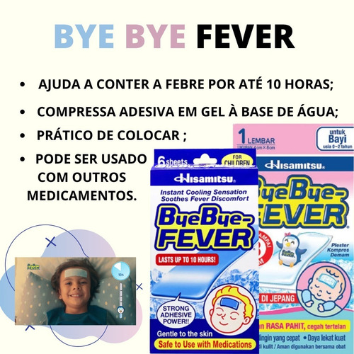 Adesivo Bye Bye-fever Para Crianças Dura 10 Horas 2 Un Febre