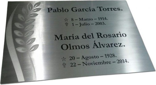 Placa Acero Inoxidable Decorativa Grabada Láser Intemperie Nombres Grabados En Acero Inoxidable