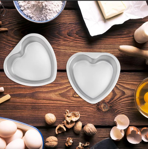 5 Moldes Corazón Mini De Aluminio Dia Enamorados Repostería
