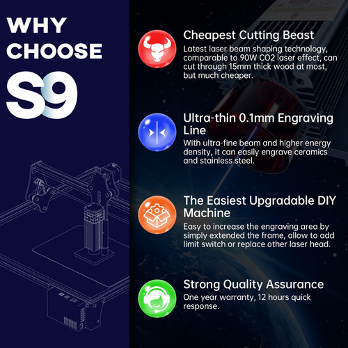 Kit Profissional Gravação A Laser: Sculpfun S9 + Rolo
