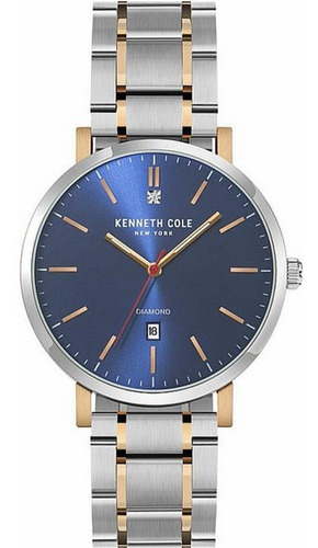 Kenneth Cole Ny - Reloj Análogo Kc50924003b Hombre Color de la correa Plata Color del bisel Azul Color del fondo Azul