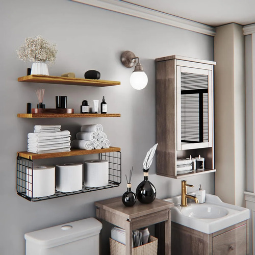 Estante De Almacenamiento De Pared Para Baño De 3 Niveles