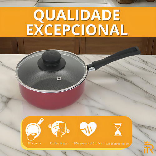 Jogo De Panelas Antiaderente 7 Peças Teflon Oliveira