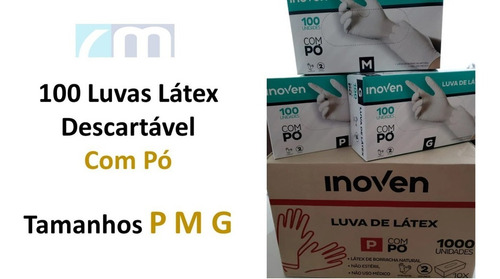 Luva Látex Procedimentos Com Pó Inoven Tamanho G Com Pó Sim Cor Branco Unidades Por Embalagem 100 Branco G