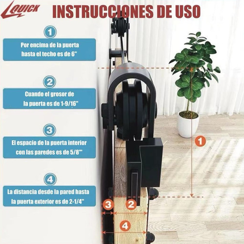 Quick Kit Correderas 2mt Para Colgar 1 Puerta Estilo Granero