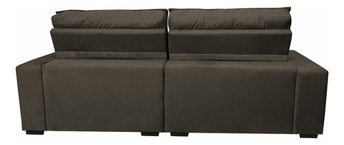 Sofá Retrátil e Reclinável com Molas Ensacadas Cama inBox Gold 2,92m Tecido Suede Velusoft Café