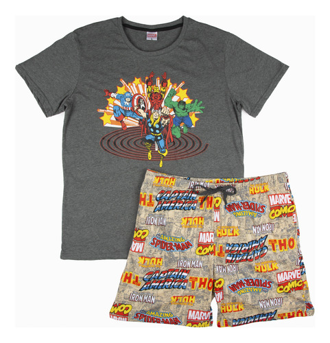 Pijama Hombre Avengers Gris Marvel