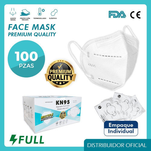 Imagen 1 de 6 de Cubrebocas Kn95 Tapabocas 5 Capas Reutilizables Certificado