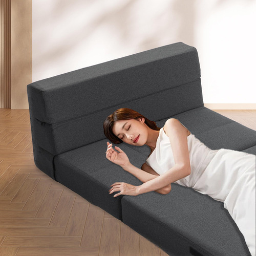 Sofá Cama Plegable Viscoelástico Gris Oscuro Para Sala Gris Oscuro Diseño De La Tela