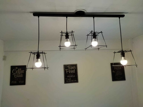 Lamparas Colgante De Techo 4 Luces Hierro Farol