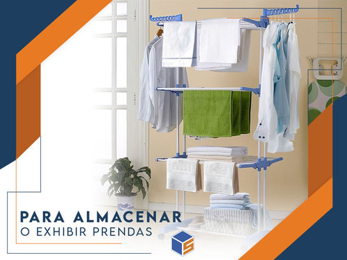 Tender De Ropa Vertical Extensible Ruedas Plegable Con Alas