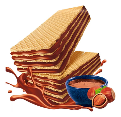 Kit 2 Biscoito Wafer Chocolate E Avelã Sem Lactose Liane 90g