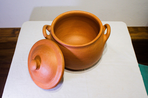 Olla De Barro Cocido Redonda - Cerámica Norteña - 4,5 Litros