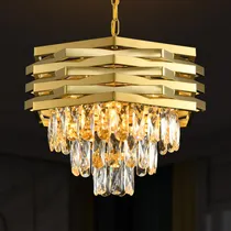 Comprar Moderna Lampara Cristal Dorada Redonda Comedor Sala Estar 5
