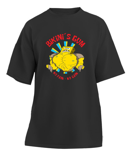 Playera Oversized 100% Algodón Bikinis Gym Bob Esponja