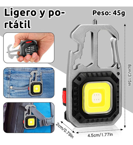 2025 2 Piezas Linterna Led Compacta Cob, Brillante 1000