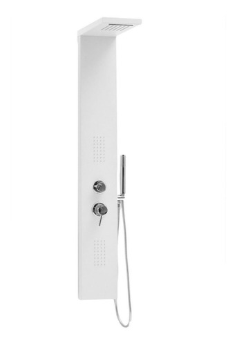 Imagen 2 de 6 de Columna De Ducha Blanca Panel Con Jets Y Duchador + Escocesa