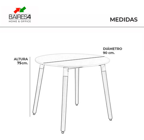 Imagen 9 de 9 de Juego De Comedor Mesa 90 Cm + 4 Sillas Eames