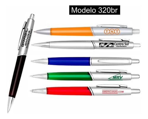 Imagem 3 de 5 de 100 Canetas Personalizadas Com Sua Logomarca, Festividade