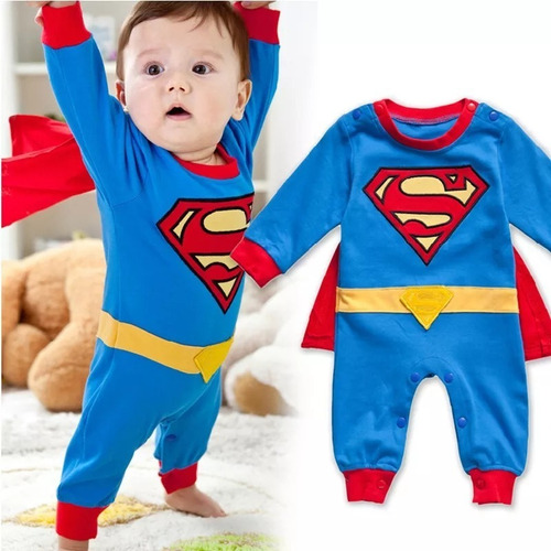 Conjunto Superhéroe Superman Bebe Incluye Capa 100%algodón