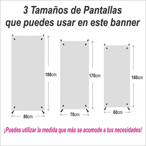 Imagen 4 de 5 de Pack 2 Porta Banner Araña Reforzado Ajustable A 3 Tamaños