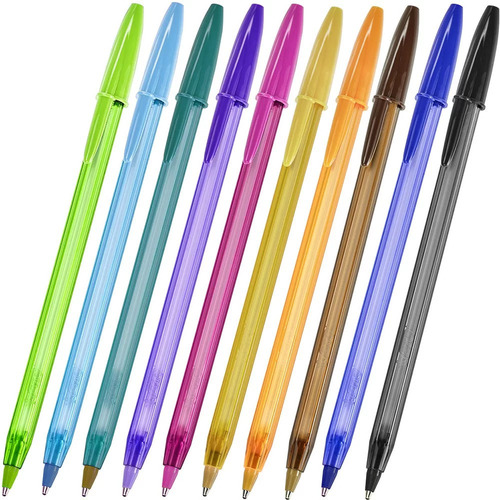 Imagem 3 de 5 de Caneta Esferografica Bic 6 Fashion + 4 Cristal 1.2mm