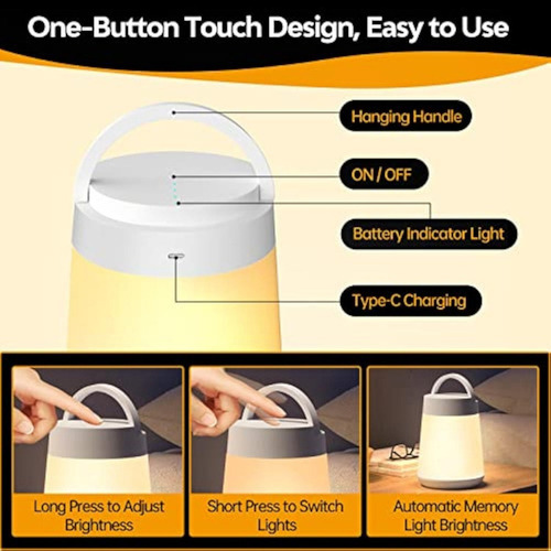 Luz Nocturna Para Niños Con Sensor Táctil Led Recargable