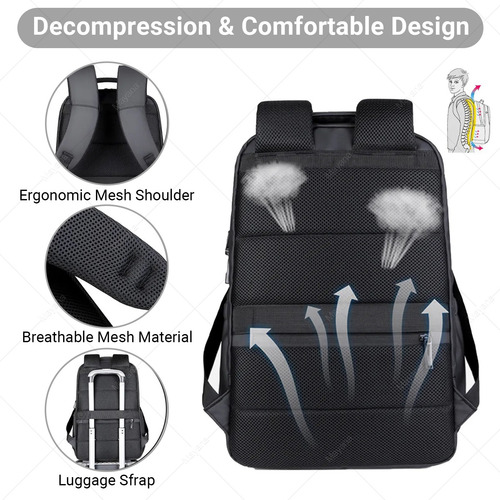 Mochila Para Laptop De 17 Pulgadas , Mochila De Viaje Para Laptop, Portátil Mochila Escolares Aire Libre , Multicapa Impermeable