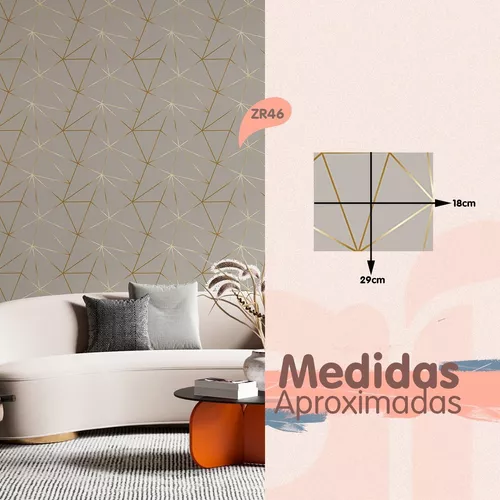 Papel De Parede Para Quarto Casal E Sala Fendi Fio Gold 21m