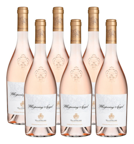 Kit 06 Un Vinho Frances Rose Whispering Angel 750 Ml 