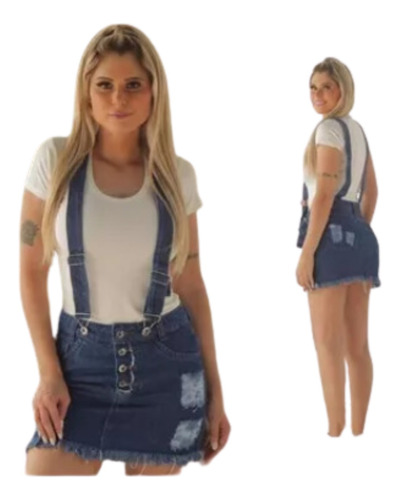 Saia Jeans Curta Desfiada Moda Verão 36 Ao 44 Mini Saia