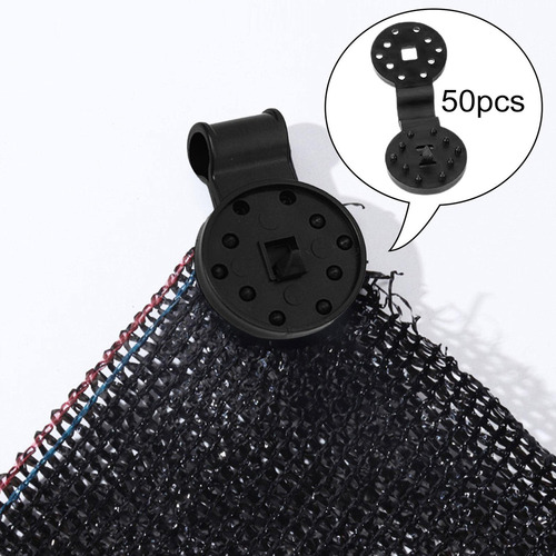 50 Clips De Parasol Para Lona De Malla De Patio, Red Negro