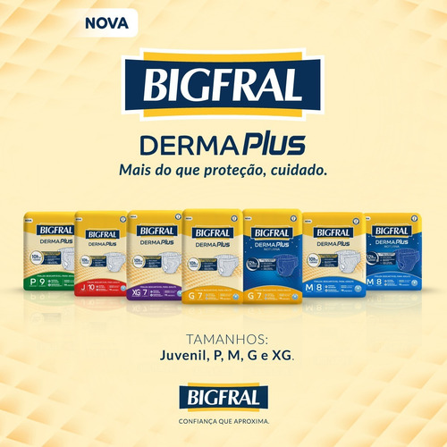 Imagem 5 de 6 de Kit Fralda Bigfral Derma Plus Tamanho M - 72 Unidades