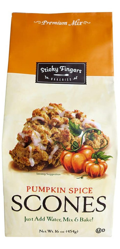 Sticky Fingers Bakeries Mezcla Scones Pumpkin Spice 454 G