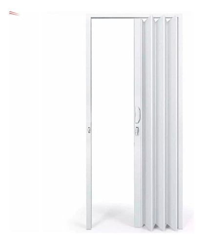 Plasbil Sanfonada Premium com trinco e batente porta completa cor branco 90cm x 210cm