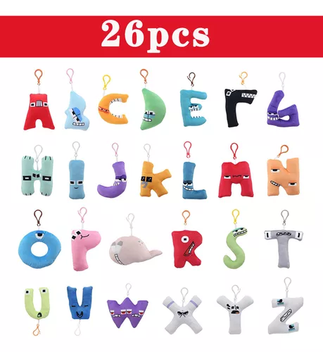 Conjunto De 26 Chaves De Pelúcia Alphabet Lore Letter Plush